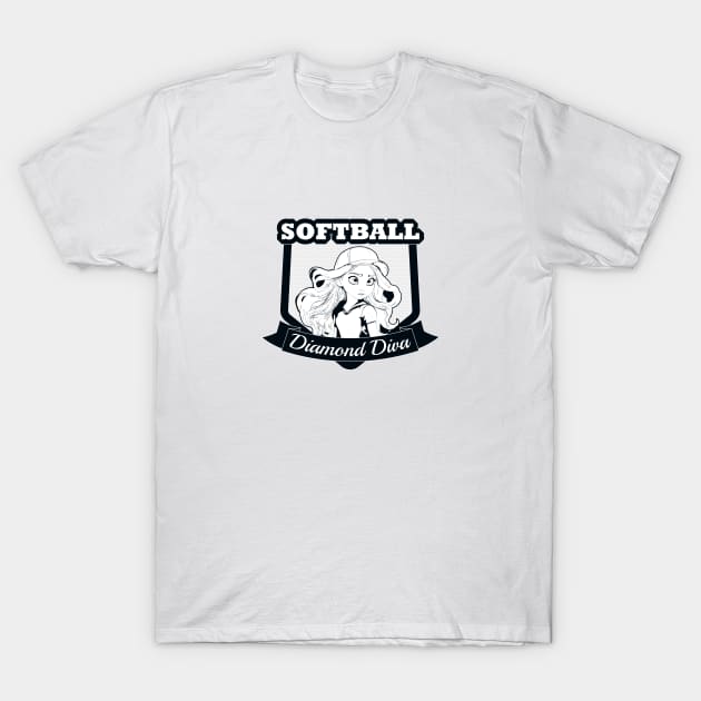 Softball Diamond Diva T-Shirt by PureJoyCraft
